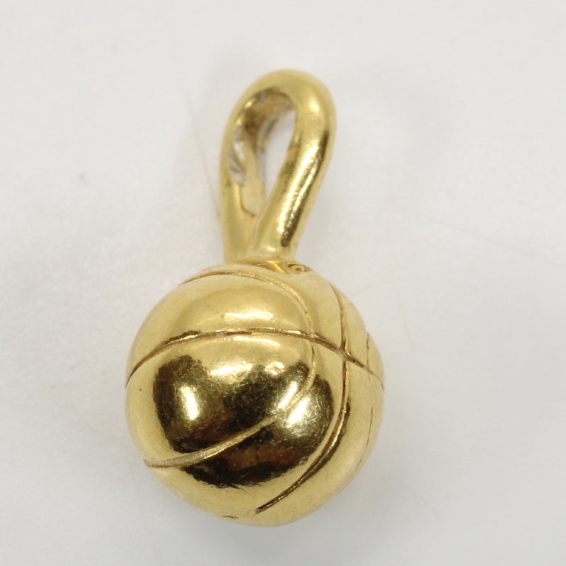Tiny Gold 3D Basketball Necklace for her made in 14kt gold vermeil