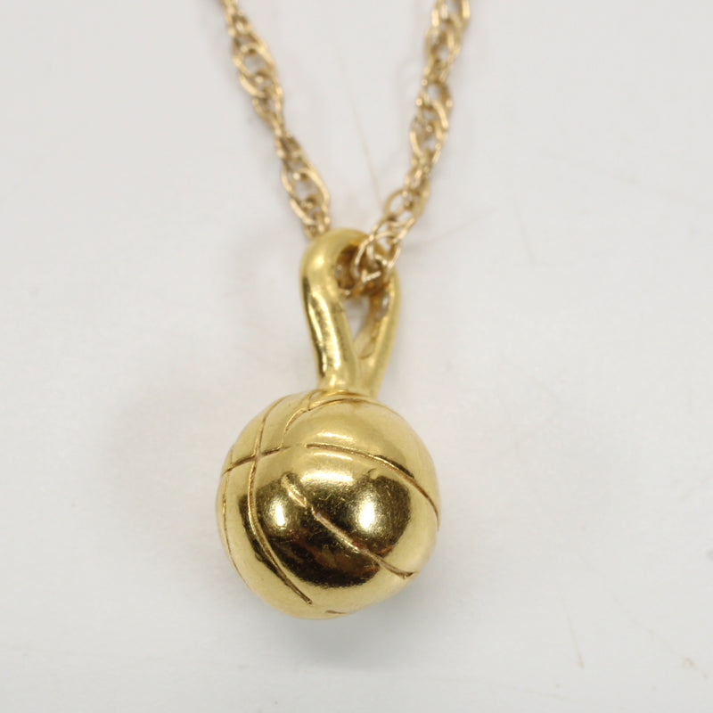 Tiny Gold 3D Basketball Necklace for her made in 14kt gold vermeil