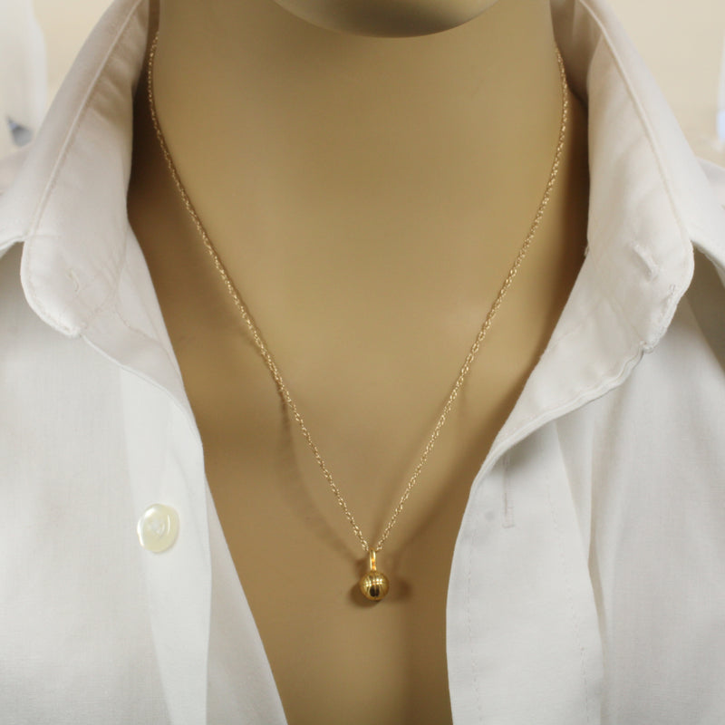 Tiny Gold 3D Basketball Necklace for her made in 14kt gold vermeil