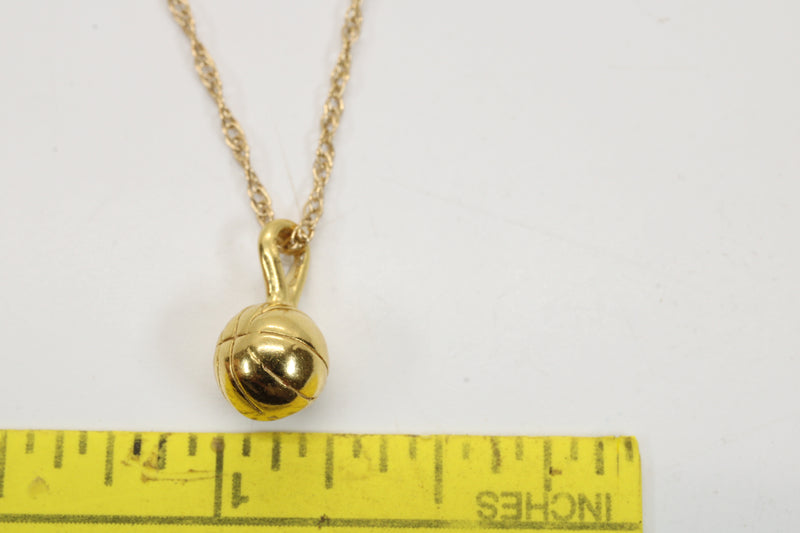 Tiny Gold 3D Basketball Necklace for her made in 14kt gold vermeil