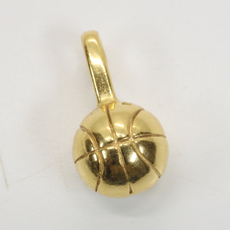 Tiny Gold 3D Basketball Necklace for her made in 14kt gold vermeil