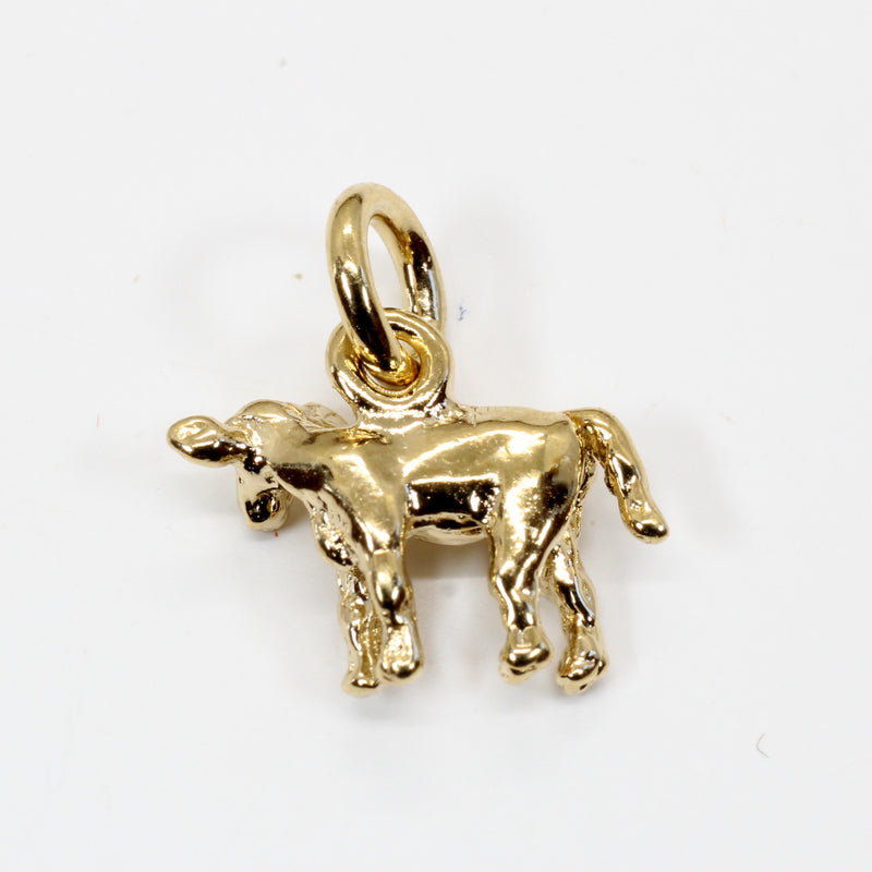 Gold Tiny Calf Necklace for her made in 14kt yellow gold vermeil
