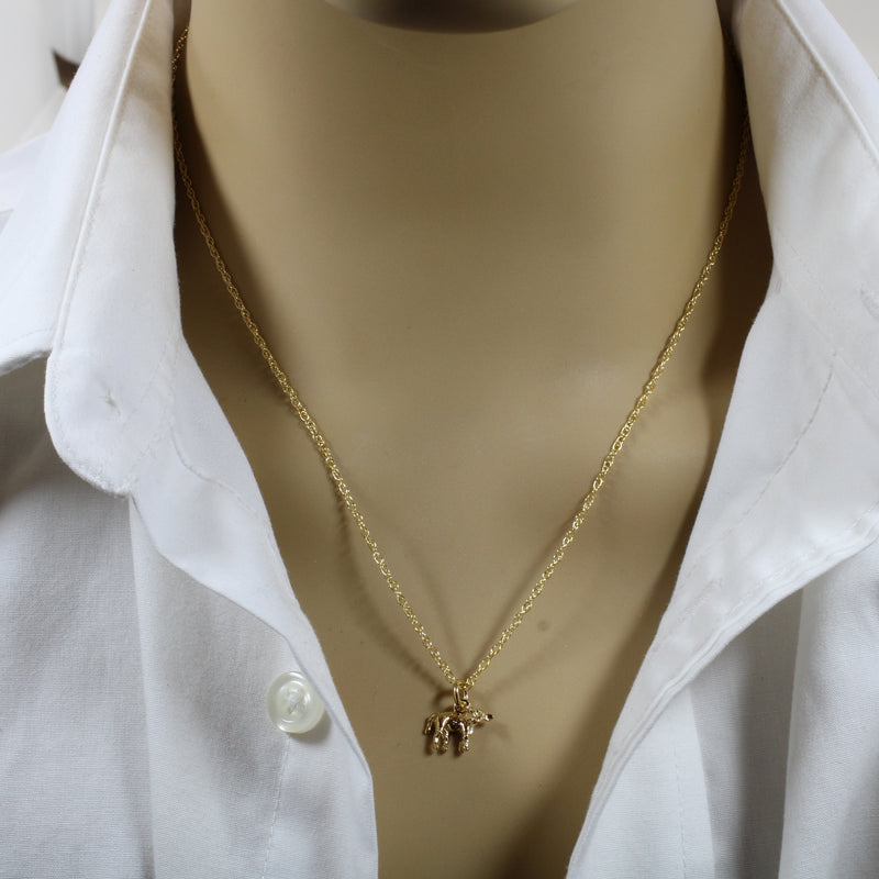 Gold Tiny Calf Necklace for her made in 14kt yellow gold vermeil