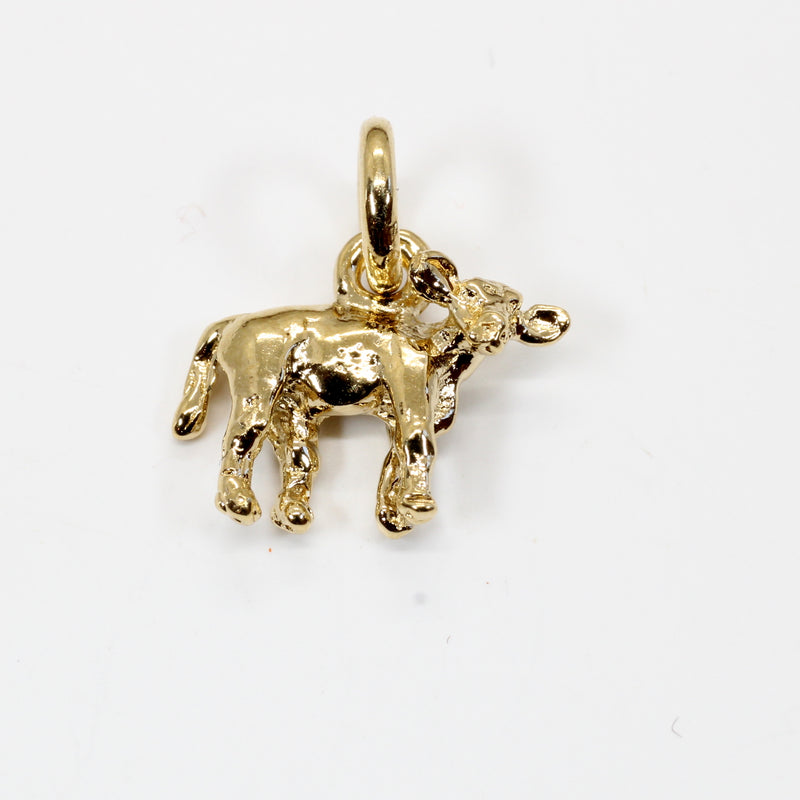 Gold Tiny Calf Necklace for her made in 14kt yellow gold vermeil