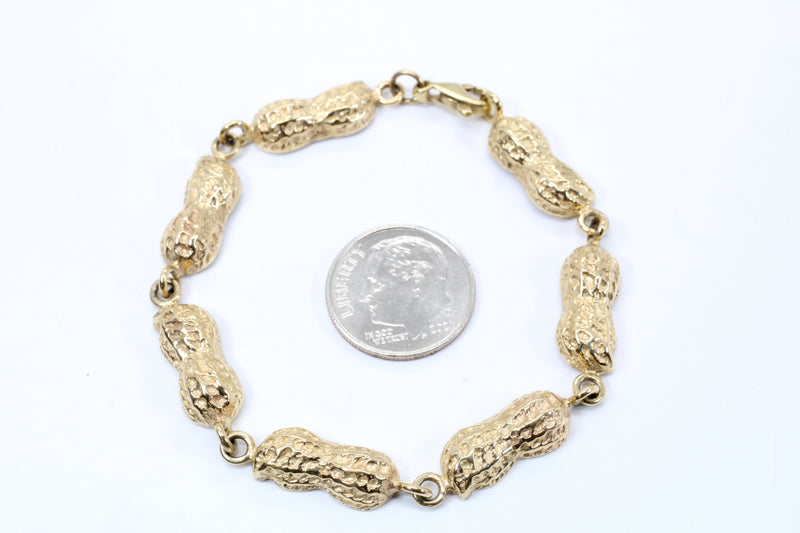 Peanut Bracelet made in 14kt Solid Gold Medium Peanut Bracelet