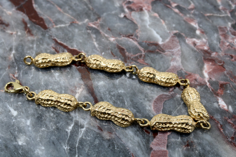 Peanut Bracelet made in 14kt Solid Gold Medium Peanut Bracelet