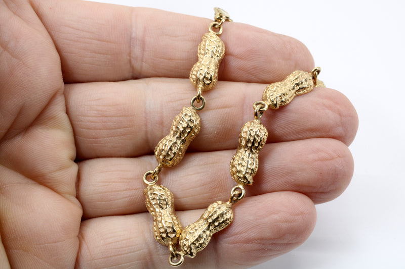 Peanut Bracelet made in 14kt Solid Gold Medium Peanut Bracelet