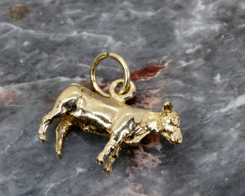 Show Heifer charm gift for her with a 14kt Solid Gold Heifer for Rancher