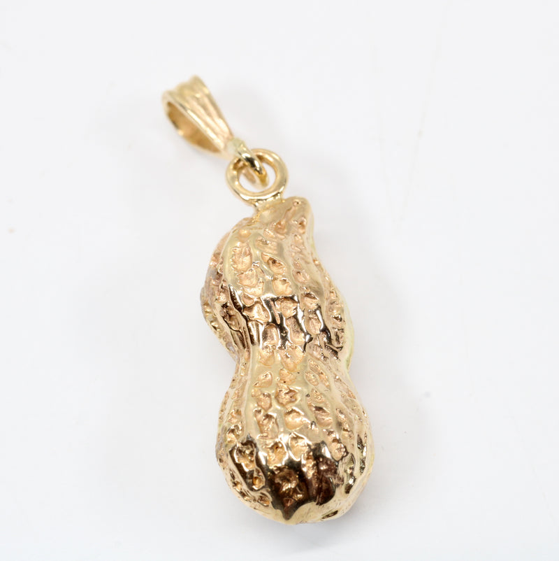 Large Gold Peanut Necklace For her made in real 14kt Gold