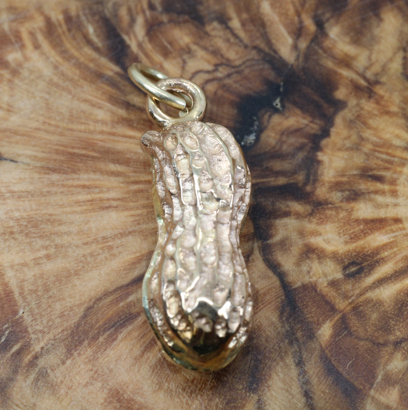Gold Peanut Charm in Real 14kt Gold and in Medium Size