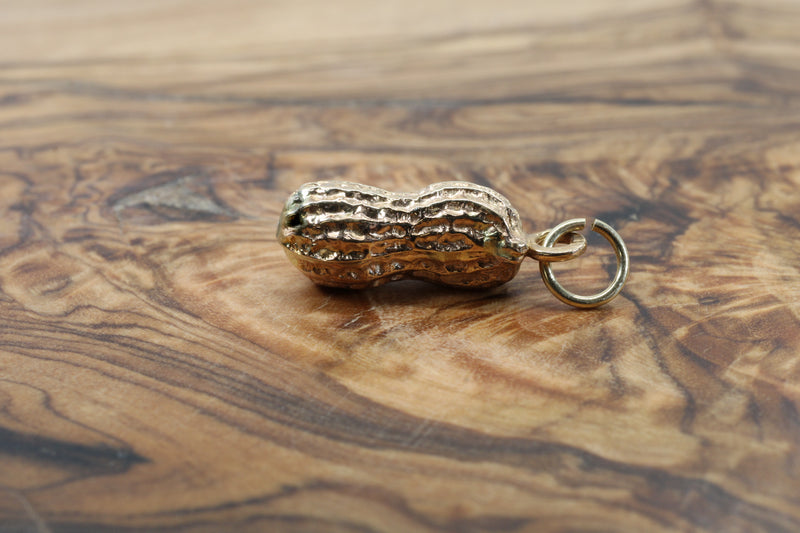 Gold Peanut Charm in Real 14kt Gold and in Medium Size