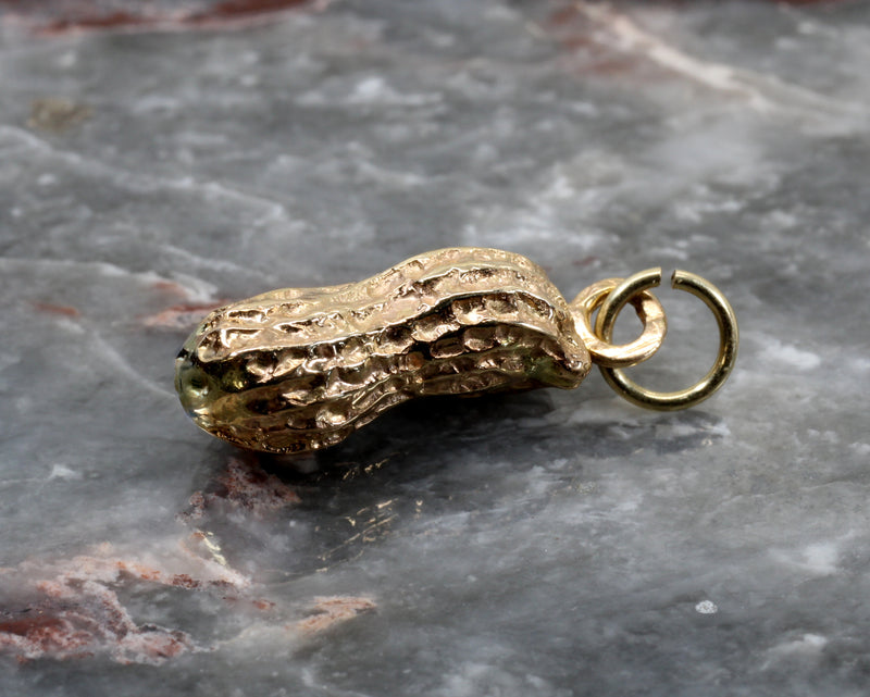 Gold Peanut Charm in Real 14kt Gold and in Medium Size