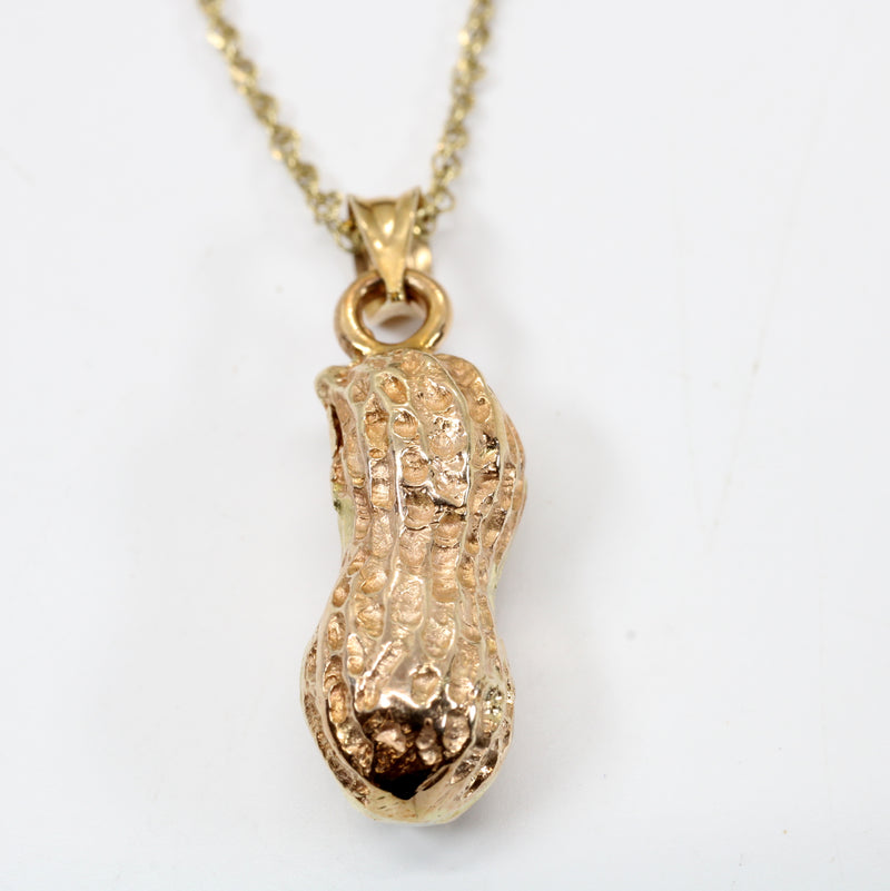 Gold Peanut Necklace in Perfect Medium size in solid 14kt gold