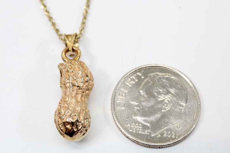 Gold Peanut Necklace in Perfect Medium size in solid 14kt gold