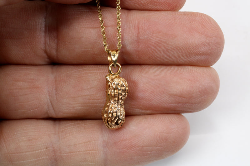 Gold Peanut Necklace in Perfect Medium size in solid 14kt gold