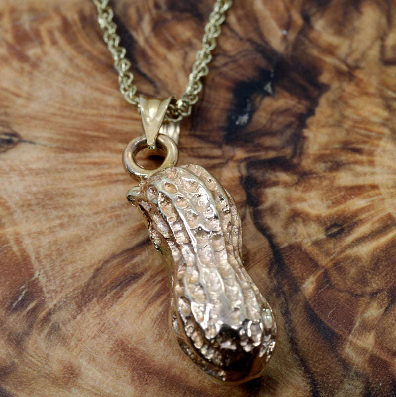 Gold Peanut Necklace in Perfect Medium size in solid 14kt gold