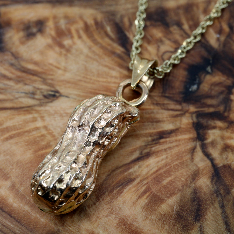 Gold Peanut Necklace in Perfect Medium size in solid 14kt gold