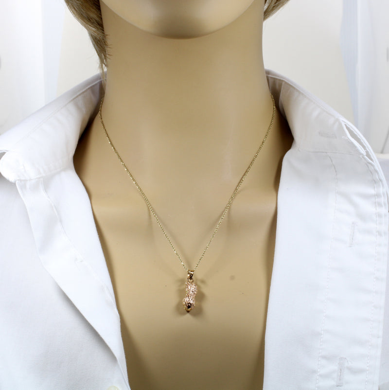 Gold Peanut Necklace in Perfect Medium size in solid 14kt gold