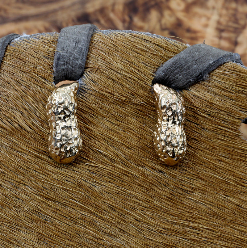 Real 14kt Gold Gold Peanut Stud Earrings in small size for new mom - Chris Chaney