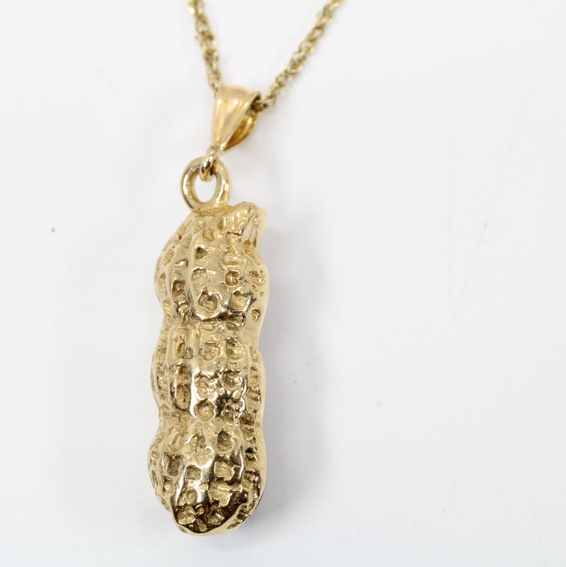 Red Jasper Peanut Necklace with solid 14k gold peanut