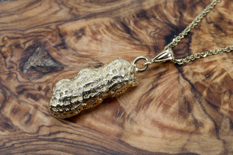 Red Jasper Peanut Necklace with solid 14k gold peanut