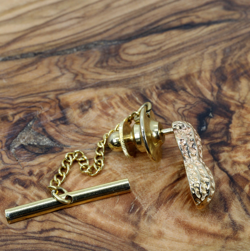 Real 14kt Gold Peanut Tie Tack Tie Tack for Him