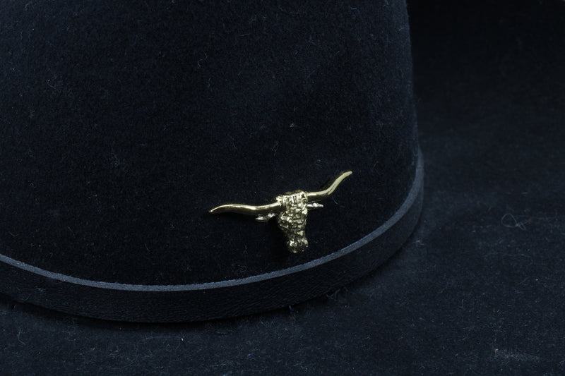 Texas Longhorn Hat Pin For Him with 14kt Gold Vermeil Longhorn