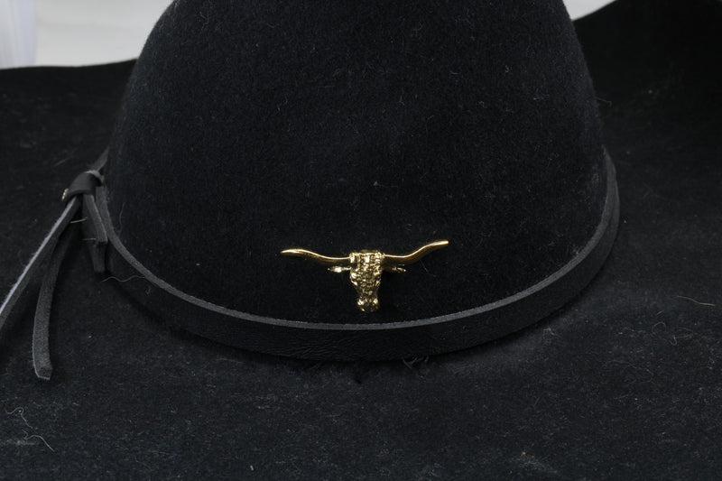 Texas Longhorn Hat Pin For Him with 14kt Gold Vermeil Longhorn