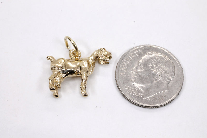Gold Nubian Dairy Goat Charm with solid 14kt Gold 3D Goat