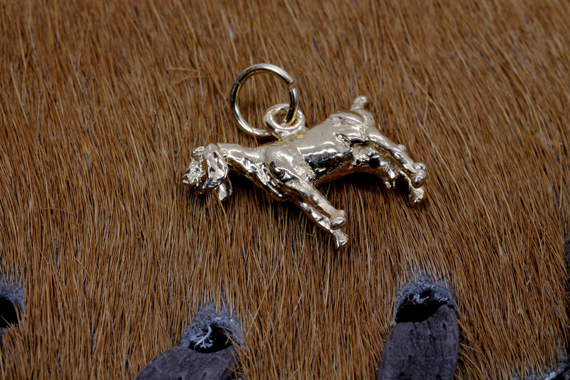 Gold Nubian Dairy Goat Charm with solid 14kt Gold 3D Goat