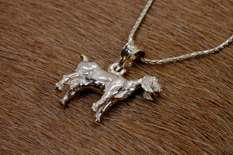 Gold Nubian Dairy Goat Necklace with solid 14kt gold 3D Goat