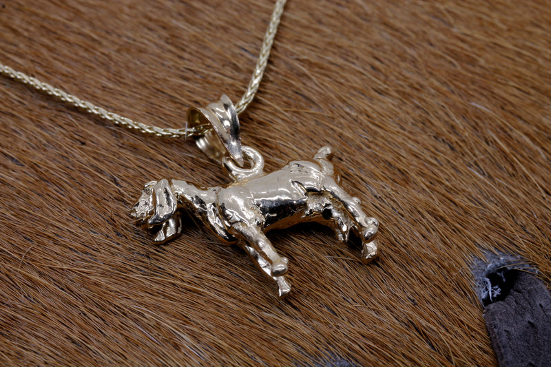 Gold Nubian Dairy Goat Necklace with solid 14kt gold 3D Goat