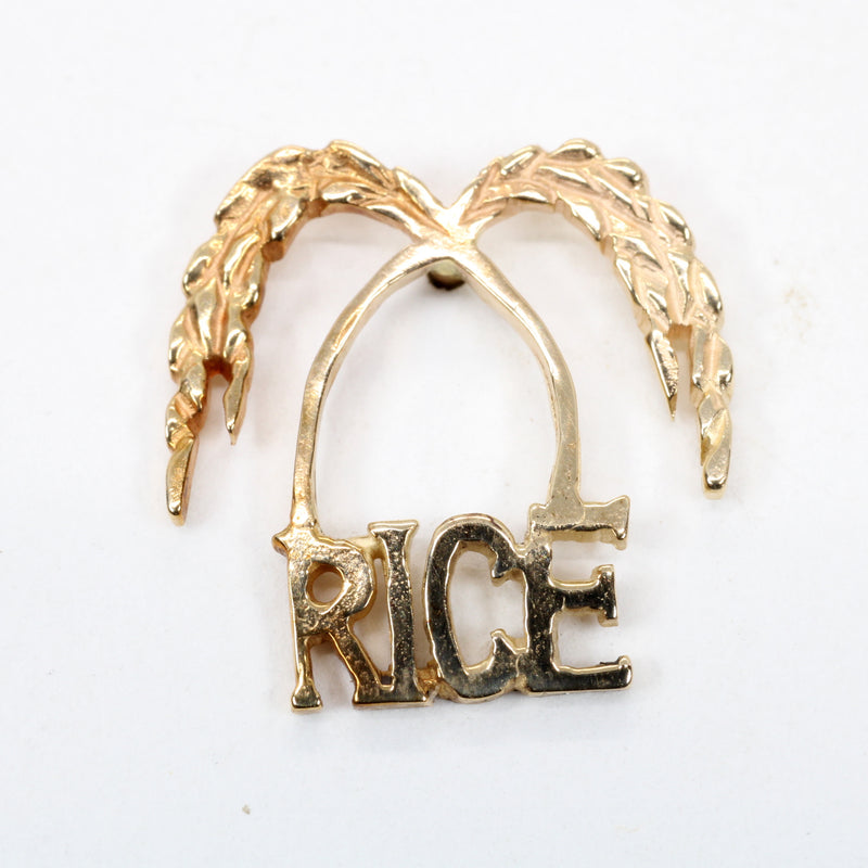 Gold Rice Logo Tie Tack for Him made in solid 14kt Gold