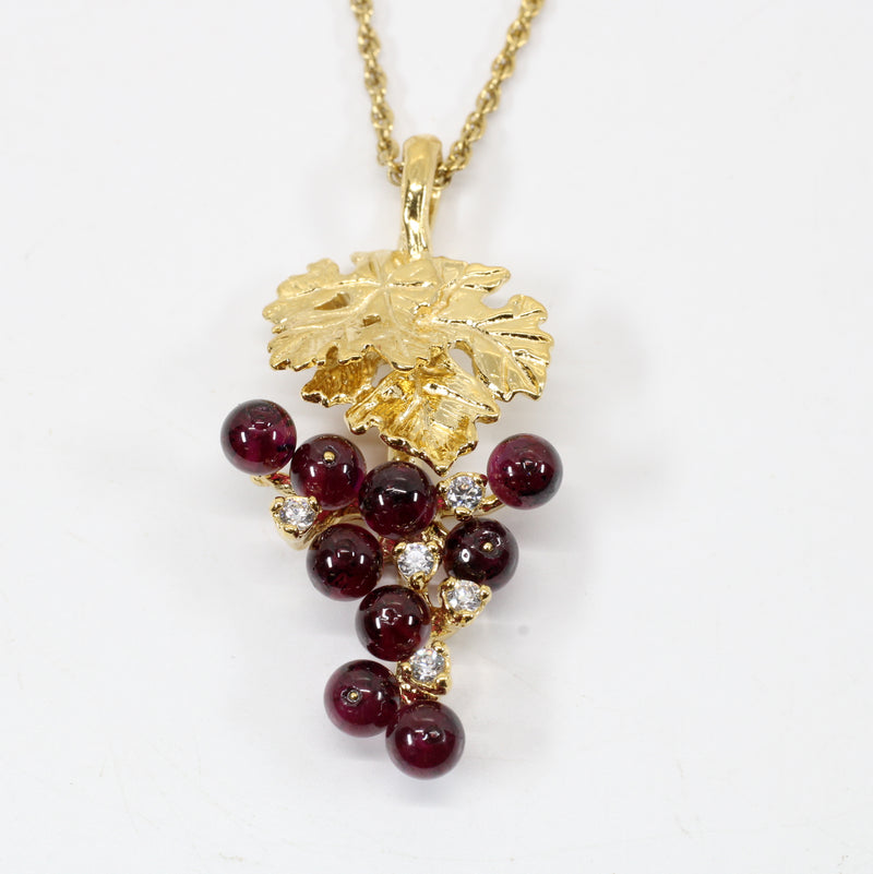 Garnet Grape Cluster Necklace or Earrings made in 14kt Gold Vermeil