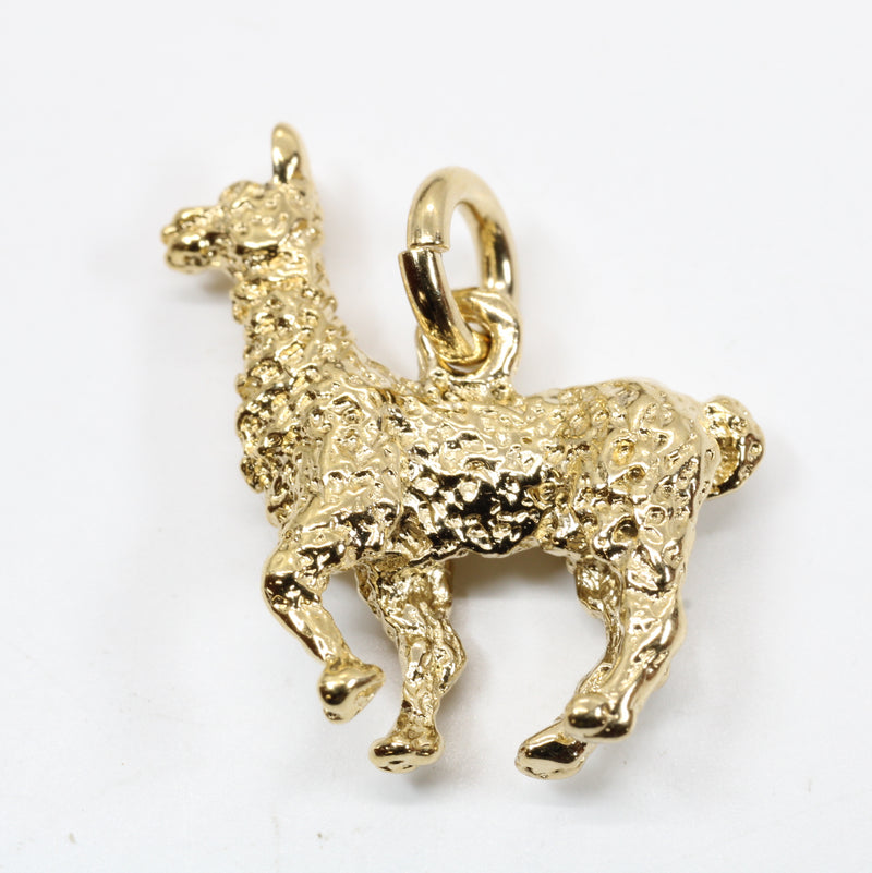 Larger Gold Llama Charm for Bracelet made in 14kt Gold Vermeil