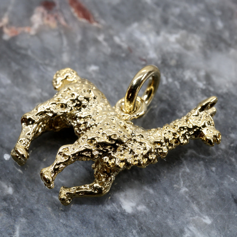 Larger Gold Llama Charm for Bracelet made in 14kt Gold Vermeil