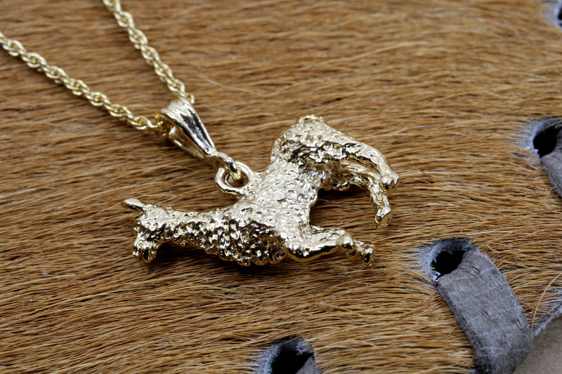 Larger Gold Llama Necklace for her with 14kt Gold Vermeil Llama