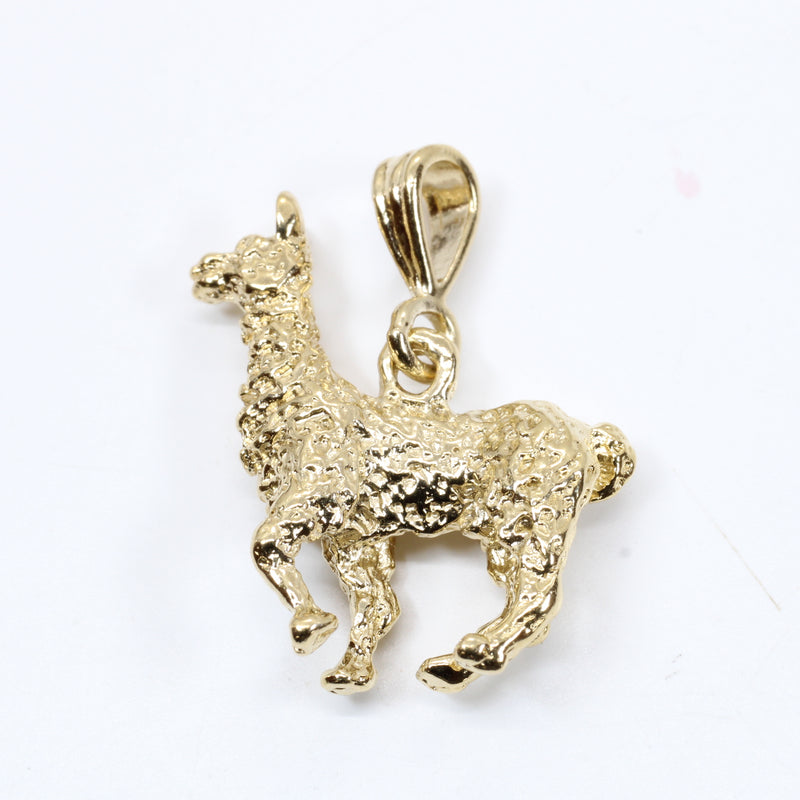 Larger Gold Llama Necklace for her with 14kt Gold Vermeil Llama