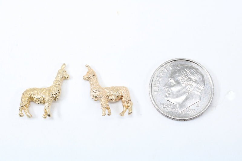 Gold Suri Alpaca Earrings for Her made in solid 14kt yellow gold