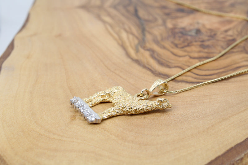 Alpaca Necklace For Her made in solid 14kt gold on Diamond Stage