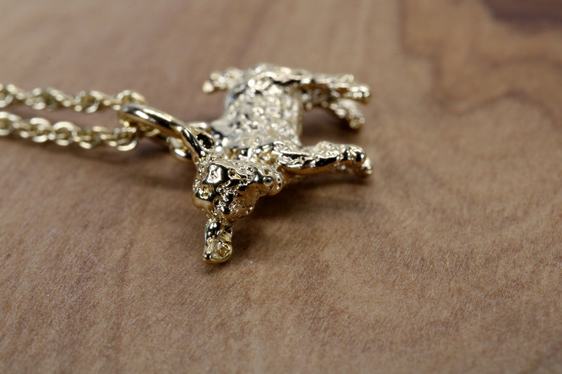 Gold Baby Goat Necklace with a 3-D 14kt Gold Vermeil Playful Goat