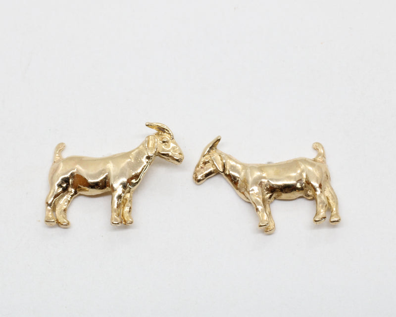 14kt Solid Gold Boer Goat Stud Earrings for her