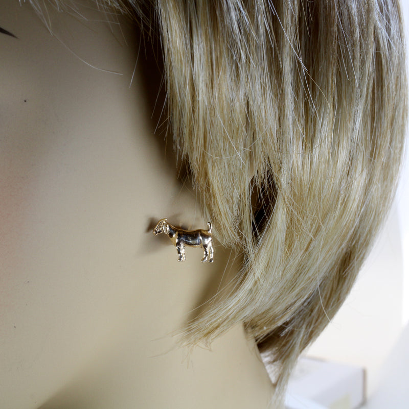 14kt Solid Gold Boer Goat Stud Earrings for her