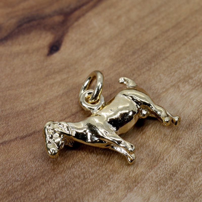 Gold Boer Goat Without Horns Charm made in 14kt Gold Vermeil