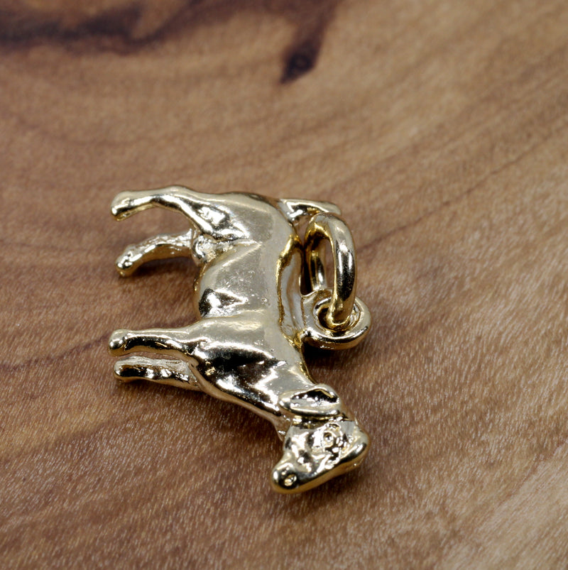 Gold Boer Goat Without Horns Charm made in 14kt Gold Vermeil