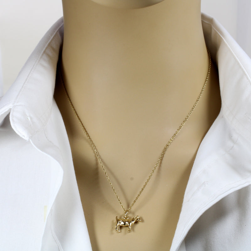 Gold Boer Goat Without Horns Necklace made in 14kt Gold Vermeil