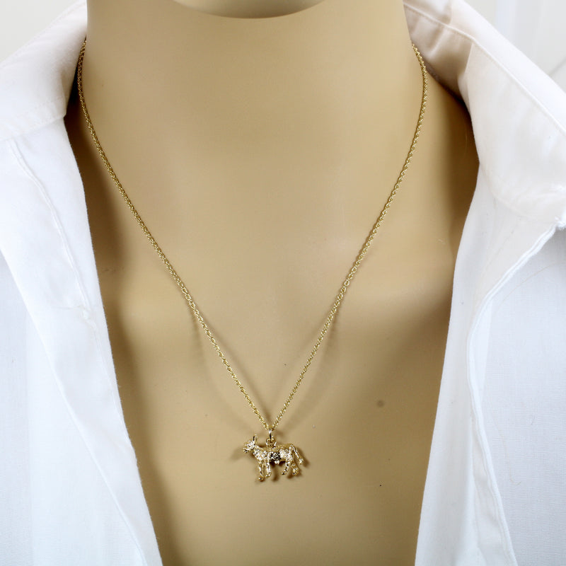 Gold Calf Necklace made in 14kt yellow gold vermeil with 3D Calf
