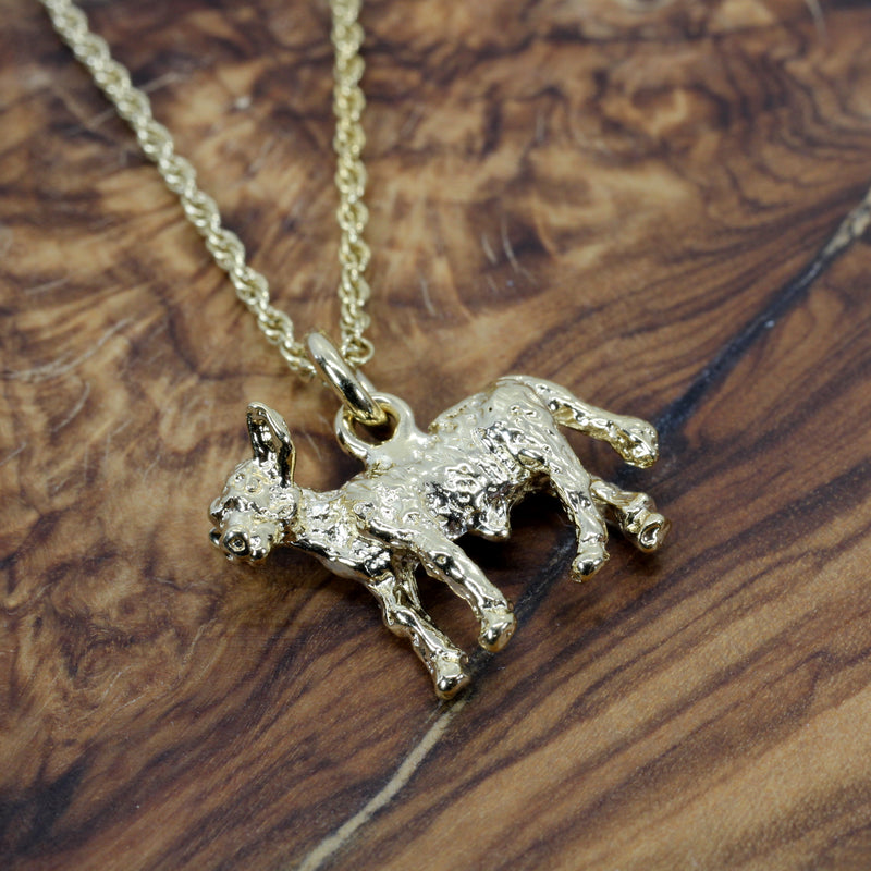 Gold Calf Necklace made in 4kt yellow gold vermeil with 3D Calf