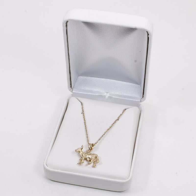 Gold Calf Necklace made in solid 14kt yellow gold with 3D Calf