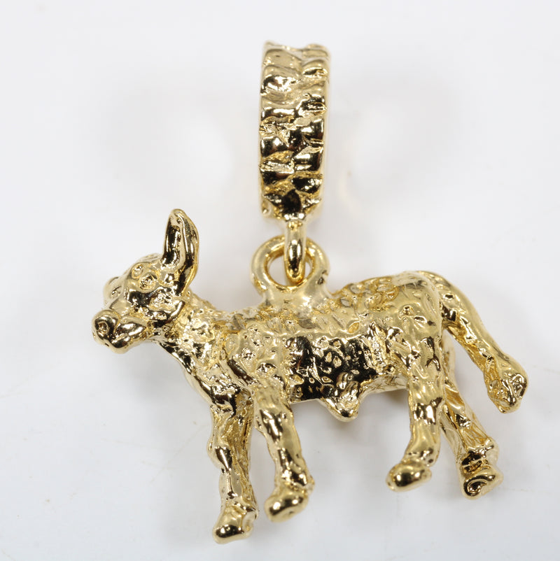 Gold Calf Slide Charm made in 14kt Gold Vermeil for slide bracelet